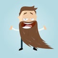 Funny cartoon man with a long beard