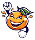 Funny Cartoon Mandarin Vector Character