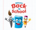 Funny cartoon mascots of education Royalty Free Stock Photo