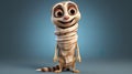 funny cartoon Meerkat, 3d illustration.