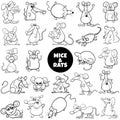 funny cartoon mice and rats animal characters big set