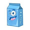 Funny cartoon milk carton, vector illustration Royalty Free Stock Photo