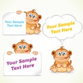 Funny Cartoon Monkey with Poster and Labels Royalty Free Stock Photo