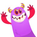 Funny cartoon monster. Vector Halloween illustration Royalty Free Stock Photo