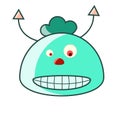 Funny cartoon monster cute alien character creature happy illustration devil colorful vector. Royalty Free Stock Photo