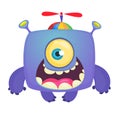 Funny cartoon monster. Vector Halloween illustration