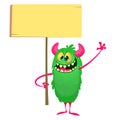 Funny cartoon monster. Vector Halloween illustration Royalty Free Stock Photo