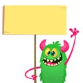 Funny cartoon monster. Vector Halloween illustration Royalty Free Stock Photo