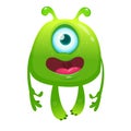 Funny cartoon monster with one eye. Vector illustration of cute monster cyclops