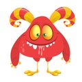 Funny cartoon monster. Vector Halloween illustration