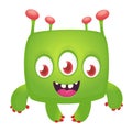 Funny cartoon monster. Vector Halloween illustration