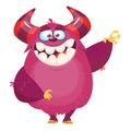 Funny cartoon monster. Vector Halloween illustration Royalty Free Stock Photo