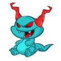 Funny cartoon monster. Vector illustration of cute monster creature