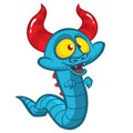 Funny cartoon monster. Vector illustration of cute monster creature Royalty Free Stock Photo