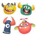 Funny cartoon monsters set. Halloween  illustration Royalty Free Stock Photo