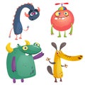 Funny cartoon monsters set. Halloween  illustration Royalty Free Stock Photo