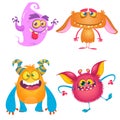 Funny cartoon monsters set. Halloween  illustration Royalty Free Stock Photo