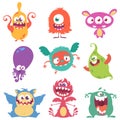 Funny cartoon monsters set. Halloween  illustration Royalty Free Stock Photo