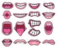 Funny Cartoon mouths set