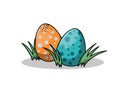 Funny cartoon multicolored dinosaur eggs