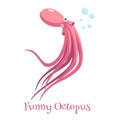 Funny cartoon octopus