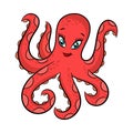 Funny cartoon octopus Royalty Free Stock Photo