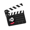 Funny cartoon open clapperboards on a white background, vector illustration