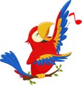 Funny cartoon parrot singing Royalty Free Stock Photo