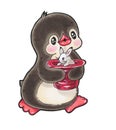 Funny cartoon penguin