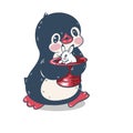 Funny cartoon penguin