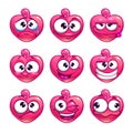 Funny cartoon pink jelly monster