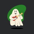 Funny cartoon poltergeist. Cute ghost floating in the air. Isolated fashion vector illustration.