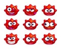 Funny cartoon red jelly monster