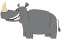 Funny cartoon rhinoceros wild animal character