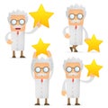 Funny cartoon scientist holding a favorite star Royalty Free Stock Photo