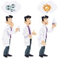 Funny cartoon scientist. Illustration for internet Royalty Free Stock Photo