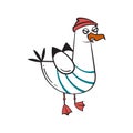 Funny cartoon seagull, Angry. Royalty Free Stock Photo
