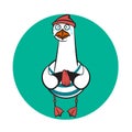 Funny cartoon seagull, crying. Royalty Free Stock Photo