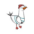 Funny cartoon seagull, Laughs.