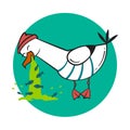 Funny cartoon seagull, spew. Royalty Free Stock Photo