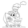 Funny cartoon ship Royalty Free Stock Photo
