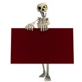 Funny cartoon skeleton invites you