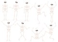 Funny cartoon skeletons character danceand and gymnastics