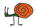 Funny Cartoon Sketchy Snail Drawing