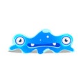 Funny cartoon sluggish blob monster. Cute bright jelly character vector Illustration
