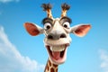 funny cartoon smiling giraffe