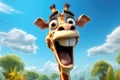 funny cartoon smiling giraffe