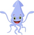 Funny cartoon squid