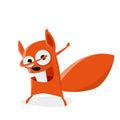 Funny cartoon squirrel in dab pose