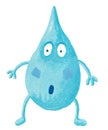 Funny Cartoon Surprised Water Drop